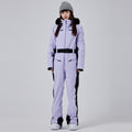 Combinaison de ski femme lilas ceinturée (photo 1)