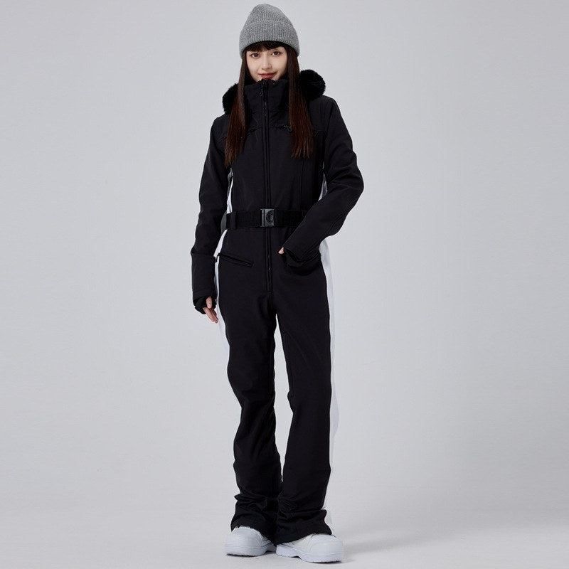 Combinaison de ski femme lilas ceinturée (photo 2)