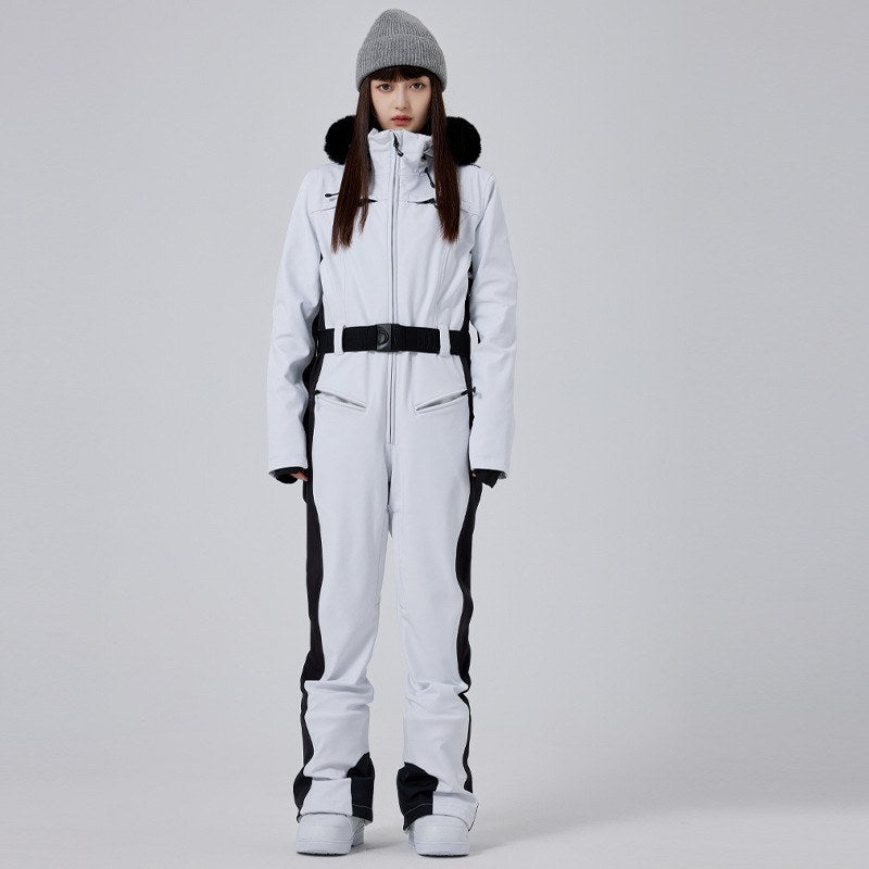 Combinaison de ski femme lilas ceinturée (photo 3)