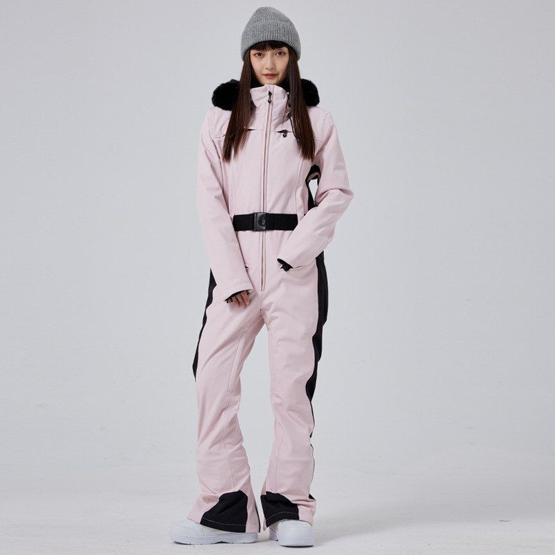 Combinaison de ski femme lilas ceinturée (photo 4)