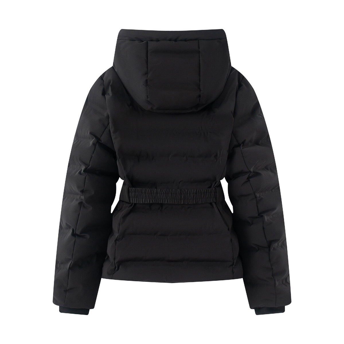 Doudoune ski femme courte ceinturée noire (photo 2)