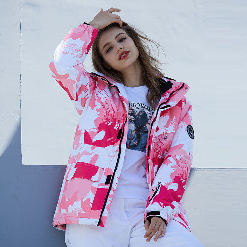 Ensemble de ski femme camouflage rose (photo 1)
